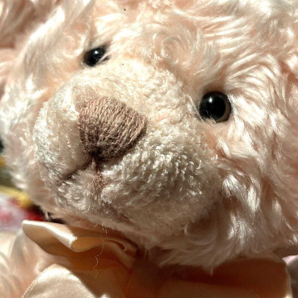 Vintage Russ Berrie ISABELLA Teddy Bear Pink Swirl Stuffed Plush 13"